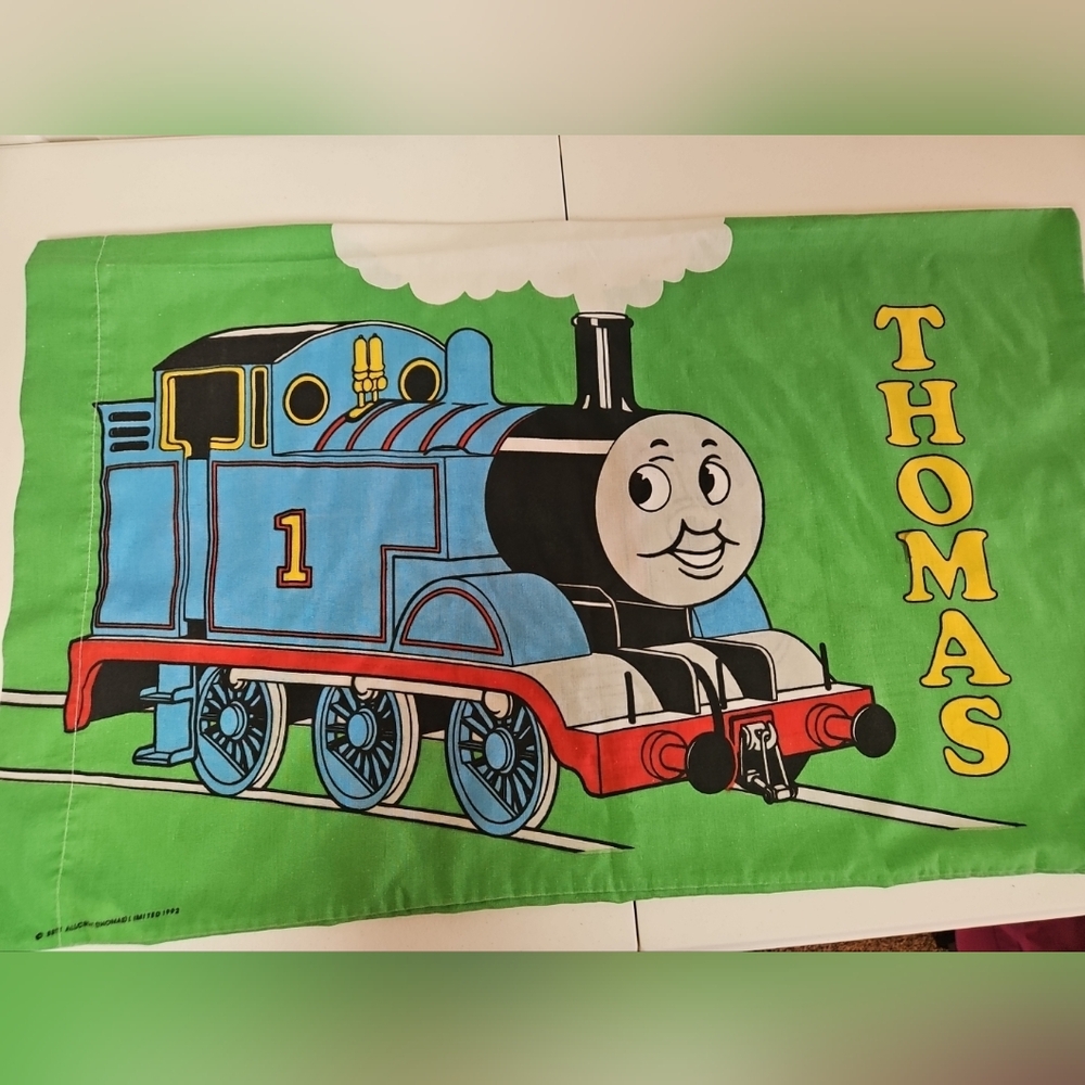 VTG Thomas the Train and Terence Pillow Case 1992 Green USA 90s Retro GUC